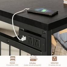 Percha Tipo Armario Con Luz Led Y Puerto De Carga Y 6 Cajone - Negro - Ver 4