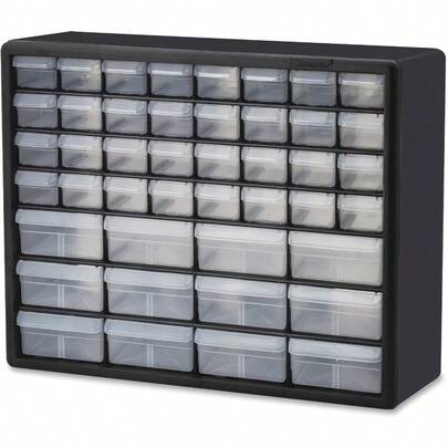 Akro-Mils 44-Drawer Plastic Drawer Storage Cabinet For Garage Organization Bead Organizer Building Bricks Storage Teacher Toolbox Makeup Organizer 20 W X 6 D X 16 H 10144 Black