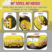Liberty Imports Pop Up Play Tent Foldable Indoor Outdoor Playhouse for Toddlers Boys and Girls School Bus - como en la foto - Ver 4