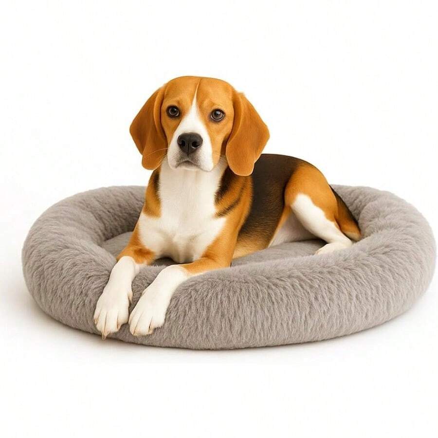 Cama para Perros Cama para Mascotas Antiestres Redonda Esponjosa Cómoda Afelpada Medium Beige - Medio - Ver 1