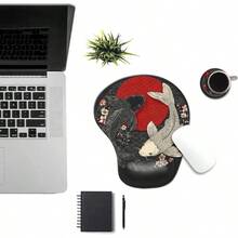 Alfombrilla de ratón ergonómica con reposamuñecas cómoda alfombrilla de gel para ratón de computadora con soporte para muñeca para laptop alfombrilla para alivio del dolor con base de PU - 33 - Ver 5
