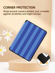 1pc Blue Plaid Pattern E-Book Protective Case, Compatible With Kindle Paperwhite 5, IPad (A16) 11 Inch 11th Gen 2025, IPad 10.2 Inch 10th Gen, Auto Wake/Sleep Function, Slim & Lightweight, Perfect Fit To Protect Your Tablet/E-Reader - Multicolor - View 6