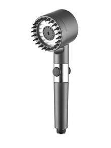 1个三模式节水手持花洒 - ABS材质浴室花洒，简约风格，符合人体工学的弧形设计，高压按摩喷淋，淋浴配件（适用于日常沐浴、水疗护理、季节性淋浴） - 灰色 - 查看 8