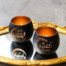 2 Stück Ramadan Kerzenhalter - Ramadan Mond & Stern Dekoration, Ramadan Islamisches Fest Party, Glas Teelichthalter Set, Heim Raum Esszimmertisch Dekoration - Eid Al-Fitr Frühlings Dekor Geschenk (Kerzen nicht enthalten) - Verschiedenfarbig - Übersicht 11
