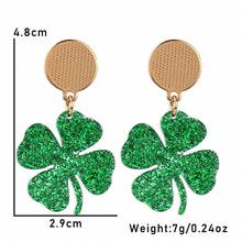 2PC European American Style Green Clover Earrings Women Fashion Bold Ear Jewelry For St. Patrick's Day Oktoberfest - 19# 5 đôi - Xem 7