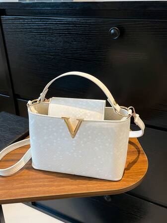 Women's New Fashionable Bucket Bag, Versatile Shoulder Bag, Casual Commuter Crossbody Bag, Shopping Tote