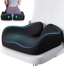 Memory Foam Seat Cushion For Office Chair, Ergonomic Chair Cushions For Sciatica & Back Support, Office Chair Cushion & Car Seat Cushion - 黑色 - 查看 1