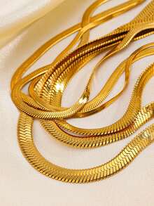 1条14K镀金不锈钢简约项链，适合男士日常佩戴