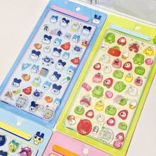 1张卡通3D浮雕水晶贴纸，混合色树脂自粘贴纸，可用于DIY装饰日记本、手机壳和笔记本电脑，新年礼物、情人节礼物、复活节礼物。 - 彩色 - 查看 10