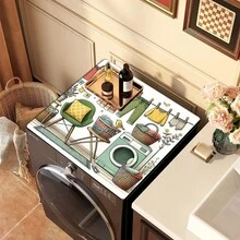 1 tấm phủ mặt trên máy giặt và máy sấy in họa tiết nhiều màu sắc, thảm lót lồng giặt, thích hợp dùng cho bề mặt tủ lạnh và tủ đầu giường, thảm lót máy pha cà phê, thảm thấm hút mặt bàn bếp, tấm phủ bụi máy giặt, miếng hút chân không máy giặt, thảm lót cống bồn rửa, thảm cho thú cưng, thích hợp dùng cho chậu rửa mặt, trang trí bàn ngoài trời nhà hàng, đồ dùng nhà bếp gia đình - Nhiều màu - Xem 3