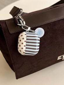 Ins Korean Style Blue & Brown Striped Polka Dot Protective Case For AirPods 4, Pro 2, New 3, Anti-Fall Wireless Bluetooth Earphones Case For Women - Nhiều màu - Xem 5