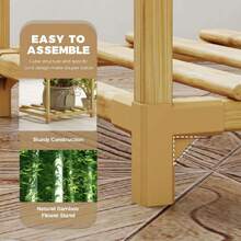 Bamboo Plant Stand Indoor Boho Plant Shelf Tiered Plant Rack For Multiple Plants 3 Tiers 7 Pots Ladder Plant Holder Plant Table For Plant Pots Home Dr For Gardening Gifts Nature Color,37148572 - 棕色 - 查看 6