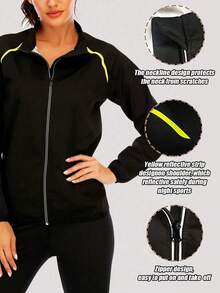 女士桑拿服外套，修身桑拿套装，长袖桑拿衬衫，塑身衣 - 銀色 - 查看 3