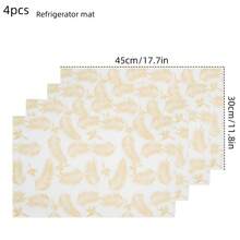 4pcs/8pcs Premium Refrigerator Mats - Washable Kitchen Refrigerator Mats, Drawer Mats, Creative Gold Leaf Design, Cuttable Cabinet And Drawer Oil-Proof Mats. Easy To Clean - Durable Non-Slip Mat For Shelves Freezer Cabinets - 4 Items - View 7