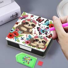 Bộ tranh đính kim cương 5D - Sổ tay/Hộp ghi nhớ họa tiết Mandala 9 ô - Quà tặng thủ công độc đáo, Bộ tranh đính kim cương, Hình tròn bất đối xứng, Quà tặng thủ công độc đáo cho bàn làm việc văn phòng và nhà - Nhiều màu - Xem 9
