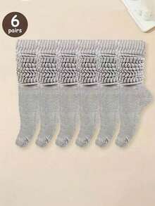 3/6双装中筒情侣保暖袜 - 透气纯色叠层长袜，四季皆宜，休闲风格设计，经久耐穿，长袜必备，适合作为圣诞节/情人节/情侣礼物，时尚百搭 - 彩色 - 查看 11