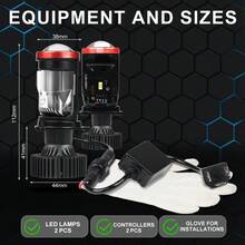 TOAUTO 2个100W 30000LM H4 LED投影迷你透镜汽车H4 LED大灯灯泡转换远近光超亮涡轮风扇大灯