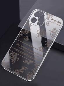 Funda para teléfono con diseño de rama floral, compatible con iPhone 16, 15, 14 Pro Max, 13, 12, 11, XR y XS Plus. Fabricada en silicona TPU, ofrece protección contra golpes y caídas, además de una excelente sensación al tacto. Es el regalo ideal para familiares, amigos y seres queridos. - transparente - Ver 1