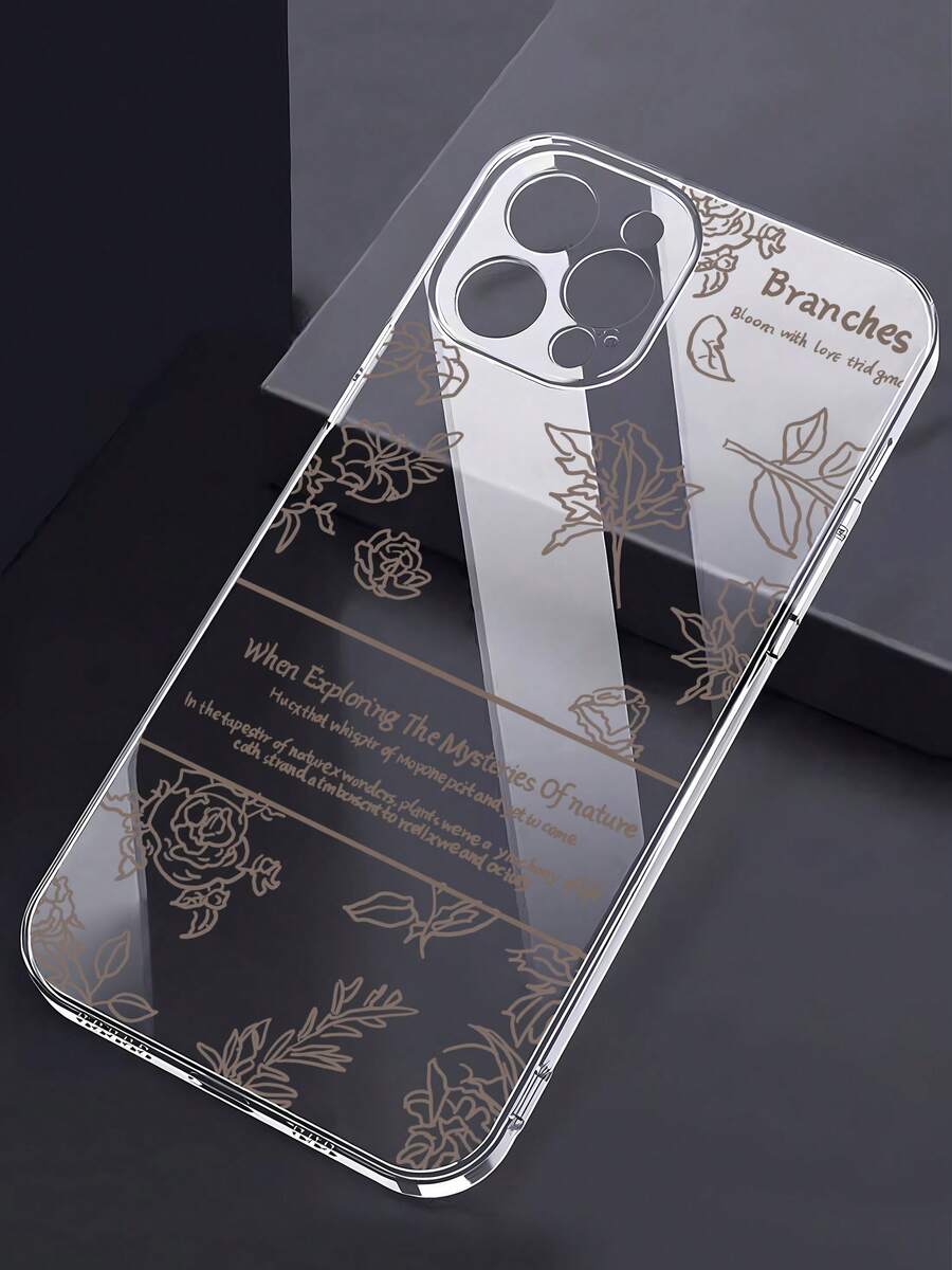 Funda para teléfono con diseño de rama floral, compatible con iPhone 16, 15, 14 Pro Max, 13, 12, 11, XR y XS Plus. Fabricada en silicona TPU, ofrece protección contra golpes y caídas, además de una excelente sensación al tacto. Es el regalo ideal para familiares, amigos y seres queridos. - transparente - Ver 1
