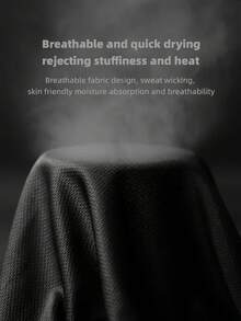 时尚无袖连帽健身背心，多功能大码男士服装，时尚印花设计展现个性 - 黑色 - 查看 7