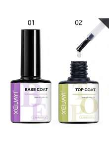 XEIJAYI 2支免擦拭封层底胶增强剂，半永久可卸UV LED美甲工具