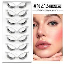 Lasvirey 7 Pairs Natural Cat Eye False Eyelashes, Transparent Eyelash Stem, 3D Faux Mink Lashes, Fluffy & Natural, Thick Full Strip Fake Lashes, Reusable, Suitable For All Occasions - Black - View 15