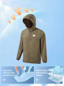 CAMEL CROWN Men's UPF 50+ Sun Protection Jacket, Breathable Long Sleeve Hooded Shirt For Hiking, Fishing In Summer - Adventure Brown - View 5