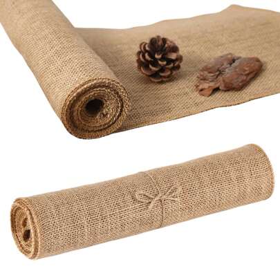 Mantel de lino basto, mantel de lino basto de cáñamo amarillo, con borde enrollado, adecuado para bodas, individuales, manualidades, decoración del hogar, jardinería