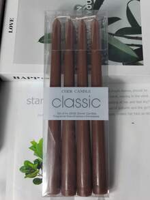 10-Inch Dripless Taper Candle Set (4pcs) - Cocoa Brown Taper Candles, Perfect For Spring - Smokeless, Odorless, Long Burning Time - Hand-Poured, Colorful Candle Holders - Chocolate Color - Multicolor - View 15