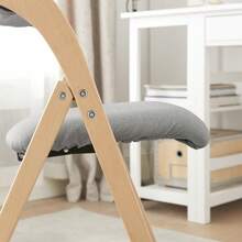 SoBuy 折疊椅，軟墊木質，兩把一套 - 符合人體工學的廚房/餐廳椅，可折疊，節省空間，已組裝完畢，適用於廚房、陽台、辦公室，淺灰色，尺寸：47.5 x 77 x 59 厘米，型號：FST92-Nx2 - 灰色*2 - 查看 10