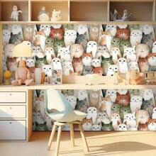 OUTANA 1 Roll 78.7 Inch Vinyl Tile Sticker Self-Adhesive PVC Wall Decal Wallpaper Floral, Wave, Animal Pattern, Removable Wall Decor For Bathroom, Dorm, Living Room, Bedroom, Kitchen, TV Background, Office, Width 10/15/20/30cm