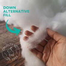 kinder Fluff Pillows 2X - The Only Twin Pillows for 300T Cotton Shell and Down Alternative Fill - Ideal for Travel Bedding Set and Floor Cushions (16x24in - White) - Blanco con rayas de satén - Ver 8