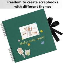 Vienrose Large Scrapbook 12x12 Inch, Photo Album Scrapbook DIY Black Thick Kraft Paper Memory Book, Scrap Book Photo Albums For Couple Baby Wedding Family - ColorC - View 5