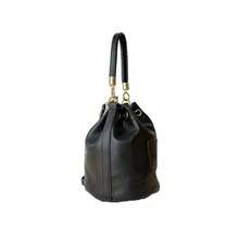 Minimalist Style Women's Bucket Bag, Retro Letter Handbag, Fashion One Shoulder Crossbody Mini Tote Bag - Black - View 2
