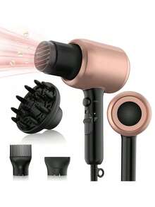 Máy sấy tóc ion 2000W kèm 3 phụ kiện (đầu khuếch tán, đầu tập trung, đầu duỗi tóc) – Dụng cụ tạo kiểu tóc nhanh khô cho tóc ngắn và tóc dài - màu đen - Xem 10