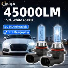 2pcs H7 H4 H11 H1 H13 9007 9012 880 5202 H9 9005/HB3 9006/HB4 100W 12V Halogen Car Headlight Bulbs, 900% Brighter 6500K Super White Light, Long Lifespan, Easy Installation, Fit For 99% Vehicles, Plug And Play