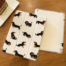 1pc Puppy Pattern Flat Protective Case, Compatible With IPad 10.2 Inch, IPad Pro 11 2021/2020/10th Gen, IPad Mini 4/5/6, With Pencil Slot, Anti-Drop, Tablet Stand Protective Cover - Multicolor - View 3