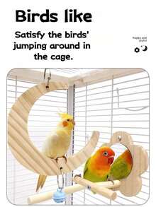 1pc Bird Swing Toy, Suitable For Parrots, Cockatoos, Lovebirds, Conures, Parakeets And Other Small To Medium Birds, Fits Various Scenarios - Multicolor - View 4