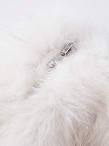 Women's Faux Fur Mini Skirts Fashionable Casual Solid Color Low Rise Going Out Fuzzy Skirt - trắng - Xem 6