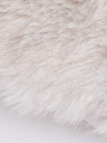 Women's Faux Fur Mini Skirts Fashionable Casual Solid Color Low Rise Going Out Fuzzy Skirt - trắng - Xem 7