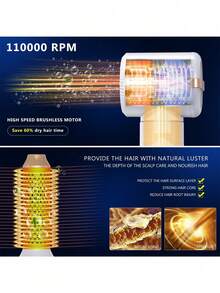 7-In-1 Cordless Hot Air Styler Set - Quick Dry Styling, Curl & Volume, Christmas Gift For Mom/Wife/Girlfriend - Black - View 7