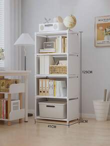 1件装简易防尘学生书架，出租房储物柜，学生宿舍落地式储物衣柜，简易双排多功能储物衣架，卧室落地式储物架 - 彩色 - 查看 10