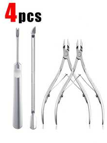 8pcs/6pcs/4pcs/3pcs/1pc Stainless Steel Nail Clippers, Cuticle Remover, Foot File, Nail Pusher, Manicure & Pedicure Tools Set With Non-Slip Handle, Designed For Men And Women - Multicolor - View 12