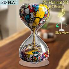 2D Acrílico Plano Rotativo com Areia Mudando de Cor em Estilo Grafite - 2D Plano Moderno, Adequado para Casa/Escritório, Temporizador Rotativo de 360°, Presente Único para Adultos (Temporizador de Arte Grafite, Não Tradicional), 2D Plano, Escritório, Temporizador de Hora, Suprimentos de Escritório, Relógio de Escritório, Decoração de Quarto Estética - Multicolorido - Visão 3