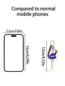 1pc Cute Cartoon Animal Keychain, Couples Elastic Rope Anti-Lost Keychain, Acrylic Monster, Bear, Frog, Puppy And Rabbit Keychains, Small Ornaments, Bag Charms, Wristband Keychains, Car Keychains, Key Chains, Keychain Accessories, Keyrings, Women Keychains, Gifts For Friends, Holiday Gifts, Event Souvenirs, Party Favors