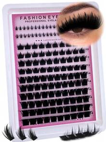 3-In-1 Eyelash Cluster, Includes 300D Long Lashes And Lower Lashes, Length 6-18mm, D/DD Shade, 136pcs, Thick Single Lashes, DIY Lash Extension, Cartoon Style, Mink Hair Material, Suitable For Various Makeup Looks, Reusable, Applicable For Daily Makeup, Cosplay, Daily Life, Wedding, Date, Party, Music Festival, Halloween, Christmas And Other Occasions - D - 查看 1
