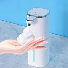 1pc 400ml/13.5oz Automatic Soap Dispenser, USB Rechargeable, Touchless Liquid Soap Dispenser For Bathroom And Kitchen, Hygienic Handwashing, Modern Design, Minimalist Style, Performance, Foam Dispenser, Household Use - One Size - View 2