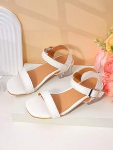 1 Pair Fashionable Chic Versatile Luxury High Heel Sandals For Girl - White - View 7