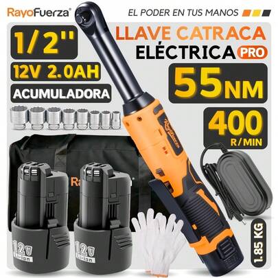 Pistola De Impacto Inalámbrico Llave De Trinquete Eléctrica con 2 Baterías