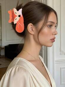 1pc Cute Acrylic Fox Hair Claw Clip, High-End Hair Claw For Ponytail, Painless Hair Accessory For Outdoor, Party, Dinner, Holiday, Valentine's Day, Easter, Thanksgiving, Birthday, Creative Gift Fashion Hair Clip Elegant Hair Accessories - Multicolor - View 2